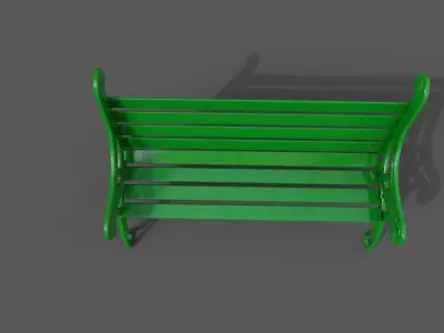 Street Bench Low-poly 3D model