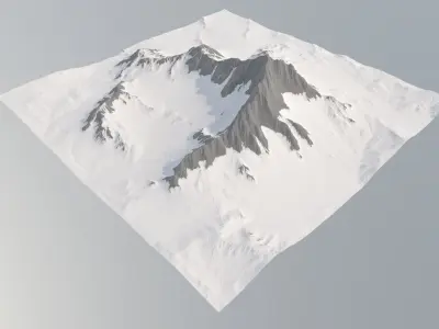 Snowy Mountain Low-poly 3D model