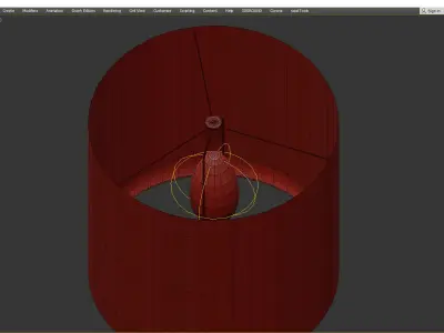 STAND DRUM SHADE TABLE LAMP Low-poly 3D model