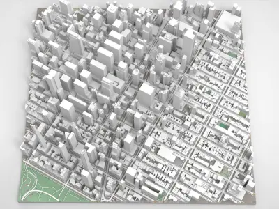 Cityscape New York USA fragment city  3D model