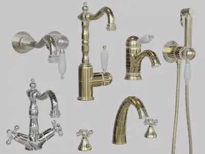 Mid Poly Faucet set Boheme Medici Low-poly 3D model