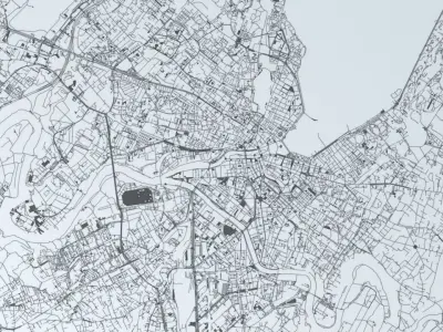 Geneva Road Network and Streets 3D model