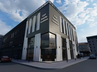 building where hotel is located Low-poly 3D model purchase