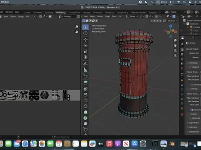 Postbox Low-poly 3D model Low-poly 3D model