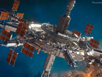  Modular Communications Nexus with Solar Array Ports Metallic Gray 