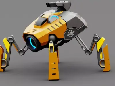 Combat Droid rigged 3D model get