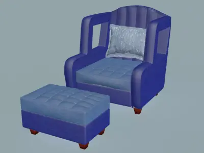 Wholes Armchair with pouf 3D model