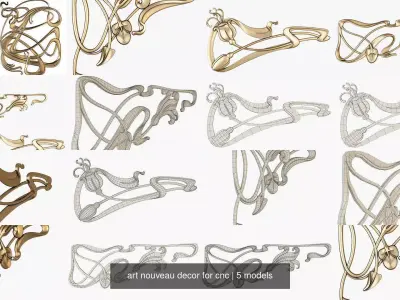 art nouveau decor for cnc 3D Model Pack