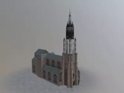 Den Haags Delfts Church Low-poly 3D model