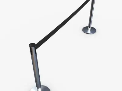 Airport Stanchions Metal Long 3D model