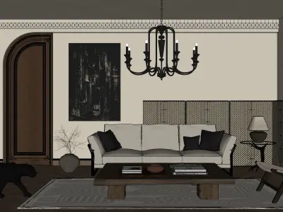 living room interior scene 3D model