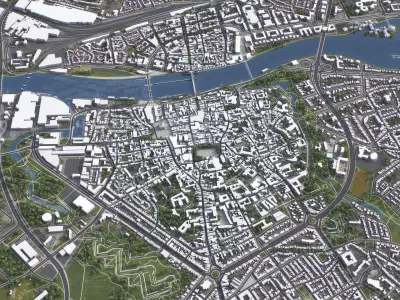 Maastricht - 3D City Model Low-poly 3D model