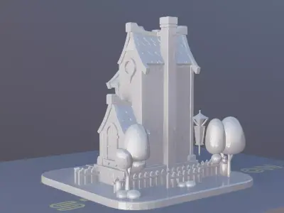 House Model Architectural Miniature for Painting 3D print model