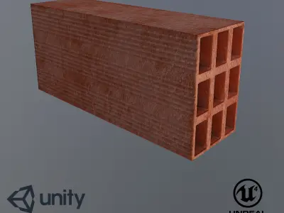 Brick Realistic - Low Poly - Game ready unity bricks Low-poly 3D model