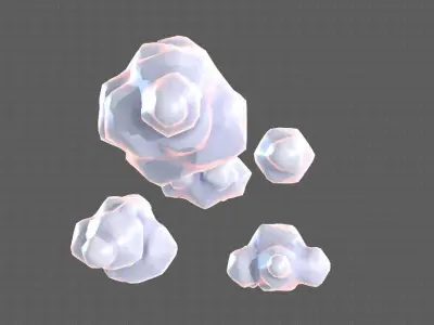 Clouds cartoon V02 Low-poly 3D model