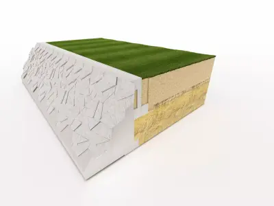 Wall Cross Section Insulation-Park wall detail-6 3D model