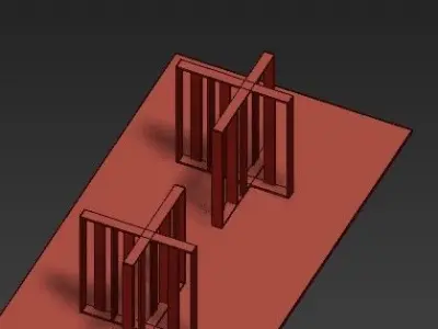 Spitalfields dining table with metal legs and wood top 3D model
