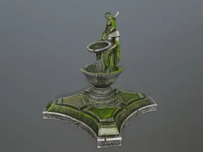 angel fountain Low-poly 3D model