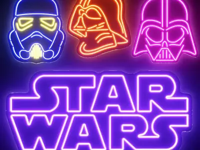 Star Wars Neon Sign 3D model purchase