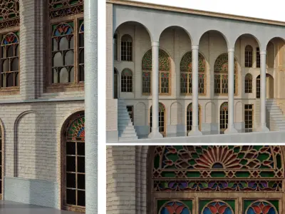 islamic arabic turkish building kitbash vol 1 Low-poly 3D model