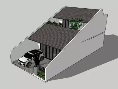 Modern house 2 floor 3D print model