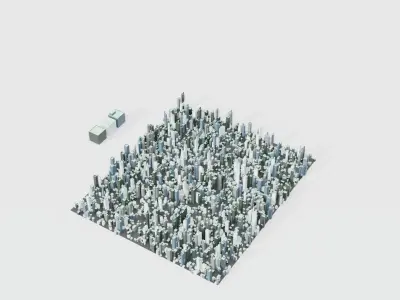 sci-fi city Low-poly 3D model