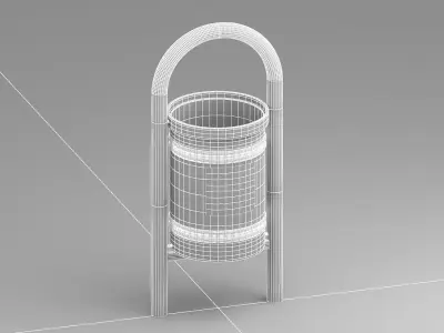 Street Litter Bin 3D model