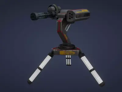 Sci-Fi Turret - Low Poly - Game Ready - PBR Low-poly 3D model purchase
