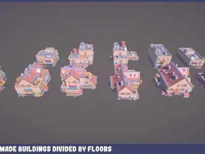 3D Hypercasual City Pack Low-poly 3D model