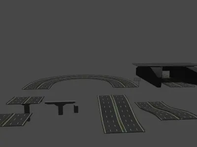Low Poly Highway tall pole Low-poly 3D model