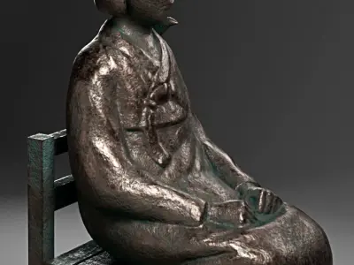 Friedensstatue - Comfort Woman Statue Low-poly 3D model