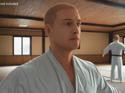  Martial Artist in Karate Gi with Fur 