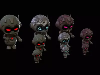 Minirobotic5Pack4 Low-poly 3D model