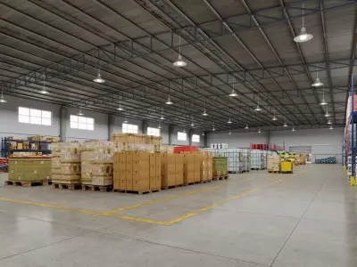 Modern Warehouse Interior Scene Low-poly 3D model