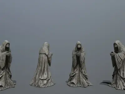 Ruin set Low-poly 3D model