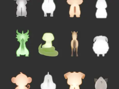 Indirect lighting of the zodiac 3D model