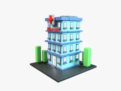 Hospital 3D Illustration 3D model
