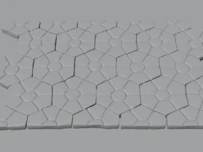 Stone tile pavement 3D model