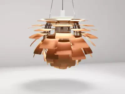  Orange Design Ceiling Light 3D model