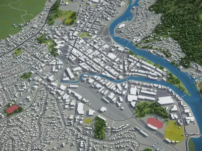Whangarei  Low-poly 3D model