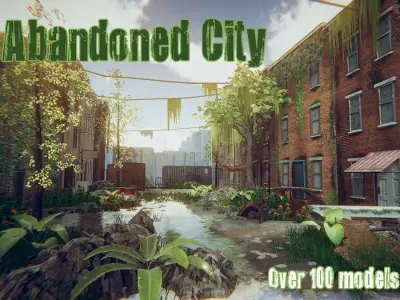 Abandoned City Low-poly 3D model