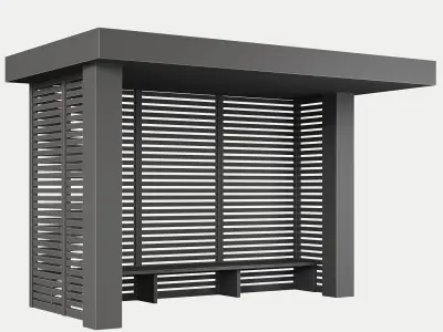 Bus stops set 3D model