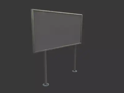 Minimalist Advertising Billboard - Clean 3D Prop Game-Ready Low-poly 3D model