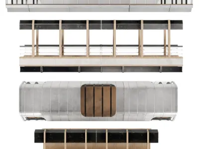 Modular Bridge Set 2 Low-poly 3D model