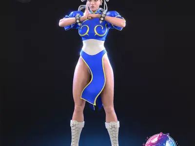ChunLi Street Fighter Statues Figurines stl printable 3D print model