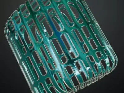 Blueish Transparent Metal Grill Material PBR Seamless Texture