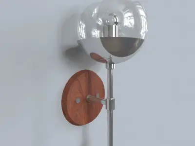 light 5 modern wall sconce with glass globe 3D model