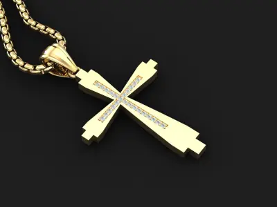 Cross Light Gold 3CP020 3DM STL 3D model