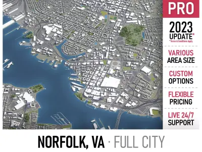 Norfolk  Low-poly 3D model