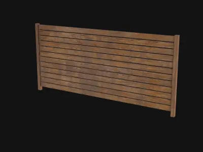 Wooden Fence Low-poly 3D model